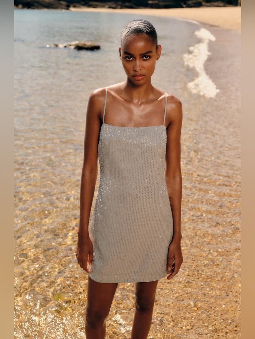 NWT Zara Beaded Mini Dress